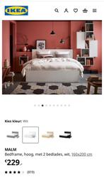 IKEA MALM bedframe 160x200 + lattenbodems – wit, Huizen en Kamers, Amsterdam