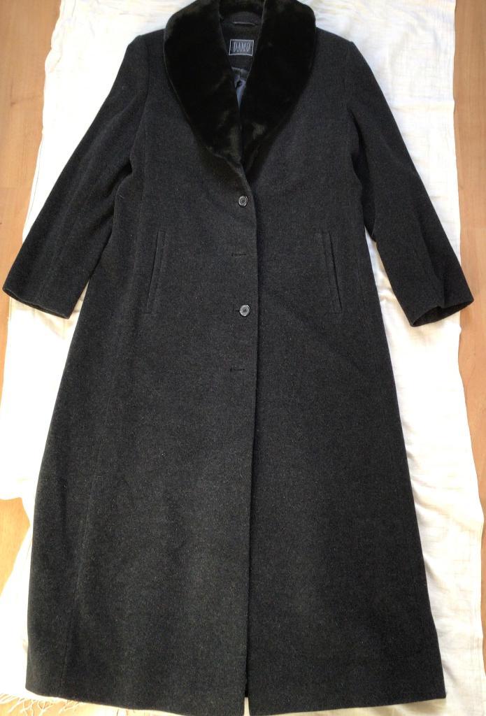 Winterjas mt 42, Damo Donna, wol, kashmier, donkergrijs, Kleding | Dames, Jassen | Winter, Zo goed als nieuw, Maat 42/44 (L), Grijs