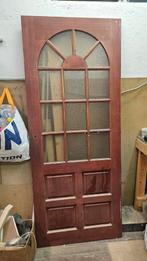 Houten binnendeur met glas, Ophalen, Gebruikt, 80 tot 100 cm, Binnendeur