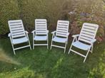 4 Kettler Tuinstoelen - Wit, Tuin en Terras, Ophalen, Gebruikt, Kunststof, Verstelbaar