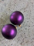 2 mat paarse kerstballen, Ophalen of Verzenden, Gebruikt