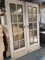 Set schuif / en-suite deuren met glas in lood 214x146cm., Antiek en Kunst, Curiosa en Brocante, Ophalen