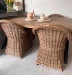 Rieten stoelen, Huis en Inrichting, Stoelen, Ophalen, Bruin, Riet of Rotan, Zo goed als nieuw