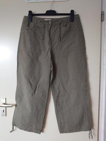 3/4 broek Miss Etam kaki linnen maat 46 beschikbaar voor biedingen
