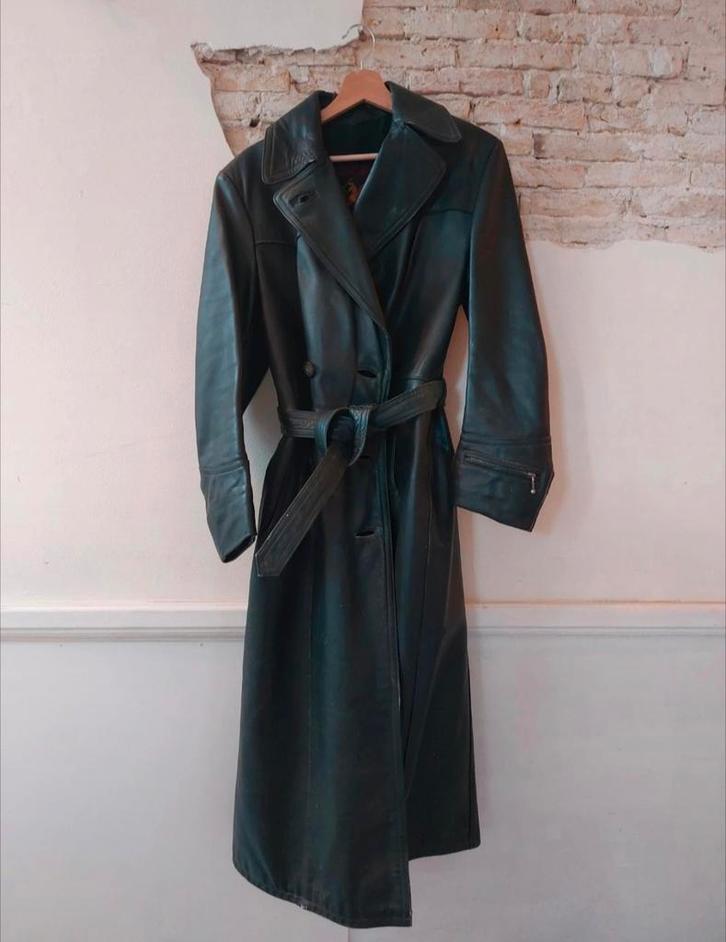 Vintage motorjas, Kleding | Dames, Jassen | Winter, Zo goed als nieuw, Maat 38/40 (M), Groen, Ophalen of Verzenden