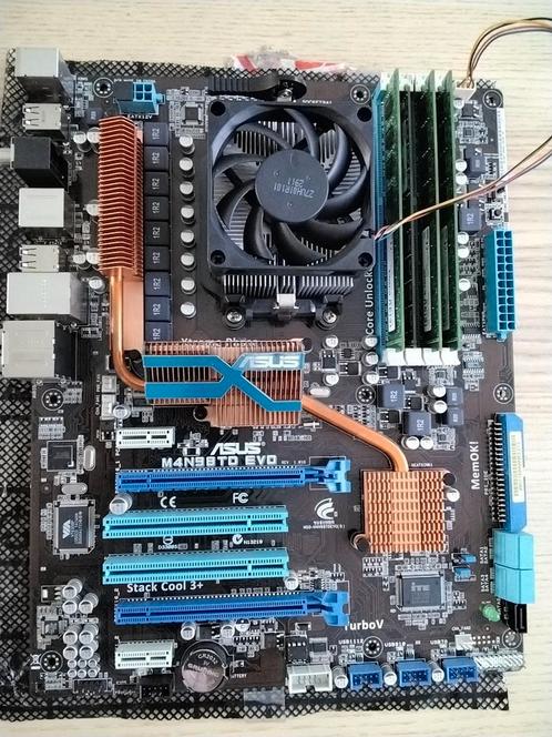 ASUS M4N98TD EVO moederbord met Athlon2 X3 460 processor, Computers en Software, Moederborden, Gebruikt, DDR3, Ophalen of Verzenden