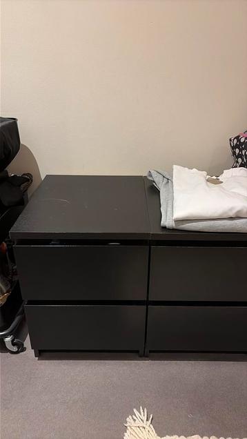 6x ikea malm nachtkastje zwart - afbeelding 1