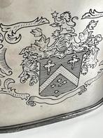 Oval Wine Bucket Ice Cooler Silverplate Engraved Crest, Ophalen of Verzenden