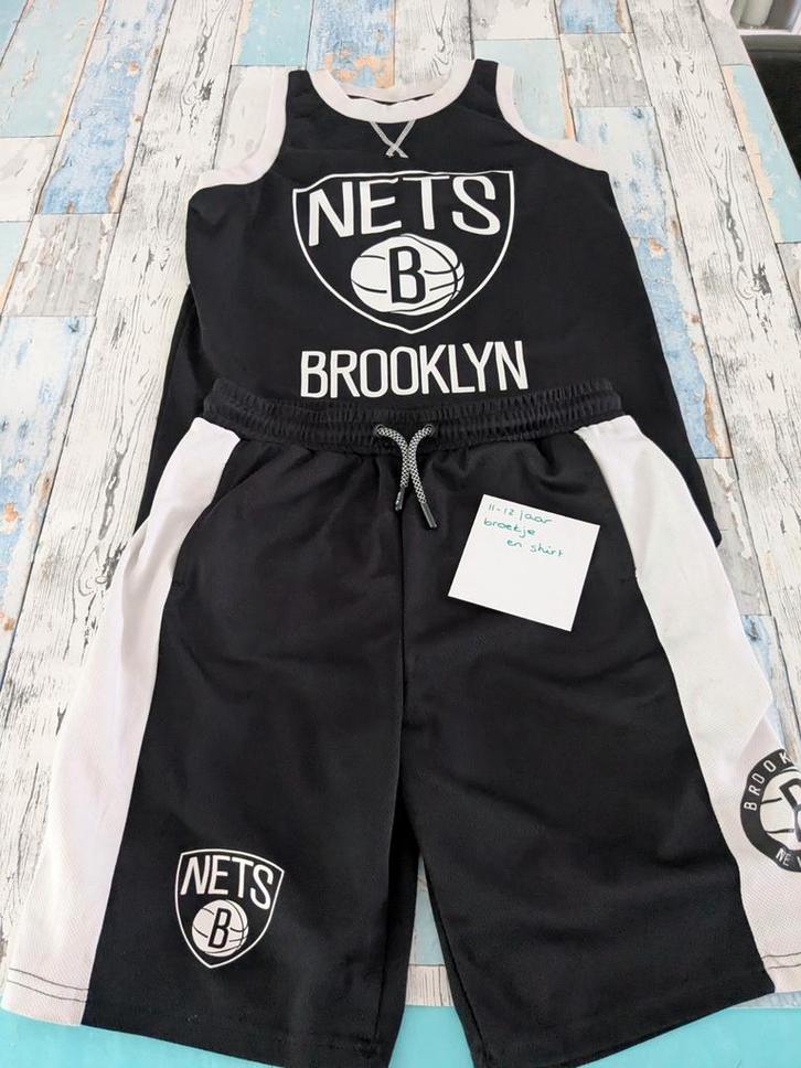 Basketbal setje vd New York Nets Brooklyn 11-12 jaar, Sport en Fitness, Basketbal, Gebruikt, Kleding, Ophalen of Verzenden