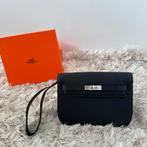 Hermes kelly depeches 25 pouch epsom noir zwart leer tas, Ophalen of Verzenden, Nieuw, Zwart, Leer