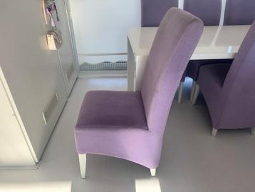 Stoel lila/paars voor eettafel of bureau 6 stuks compleet beschikbaar voor biedingen