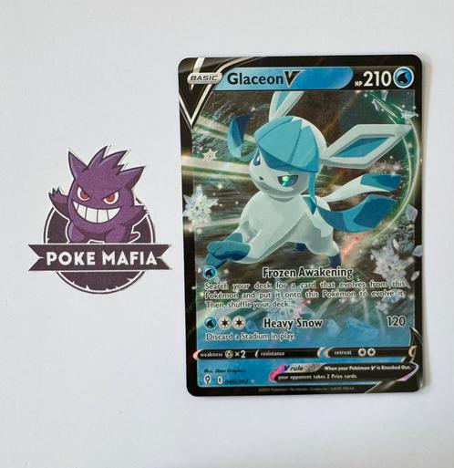 Pokemon Glaceon V Evolving Skies	040/203, Hobby en Vrije tijd, Verzamelkaartspellen | Pokémon, Zo goed als nieuw, Losse kaart