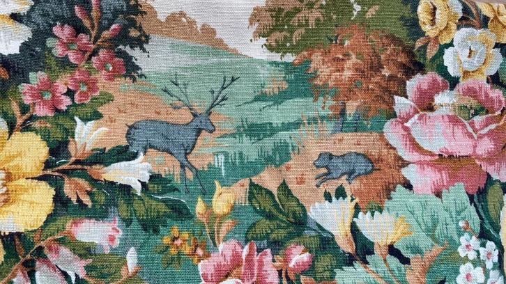 2 toile de jouy gordijnen Glade van Sanderson Fabrics, Antiek en Kunst, Antiek | Kleden en Textiel, Ophalen of Verzenden