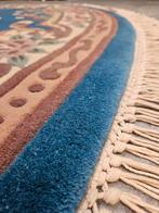 Handgeknoopt Oriental wol Aubusson tapijt ovaal blue 173x240, Huis en Inrichting, 200 cm of meer, 150 tot 200 cm, Aubusson Frans floral Oriental hype