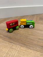 Heel goed Brio houten trein elektrisch 33705 + wagon 33708, Kinderen en Baby's, Speelgoed | Houten speelgoed, Ophalen of Verzenden