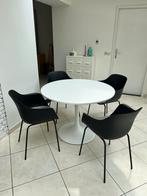 6 zwarte kuipstoelen met zitkussen grijs, Ophalen, Zo goed als nieuw, Zwart