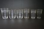 antiek waterglas groot glas geëtst guilloche 1 Leerdam., Antiek en Kunst, Ophalen of Verzenden