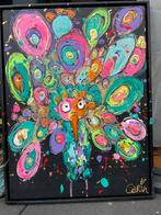 Kleurrijk Abstract Schilderij - Pauw Motief 60x80cm, Ophalen of Verzenden