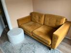 Gele Retro Tweezitsbank, Ophalen, Gebruikt, Tweepersoons, 75 tot 100 cm