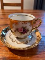 Vintage Bavaria Handarbeit 24 Karat Gouden Theekop en Schote, Antiek en Kunst, Ophalen