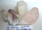 gouden driehoek 90g 3,98 amethist bergkristal of rozenkwarts, Ophalen of Verzenden, Mineraal