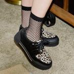 T.U.K Creeper Sneakers Luipaardprint 41, Kleding | Dames, Schoenen, Zwart, Nieuw, Ophalen of Verzenden, Sneakers of Gympen