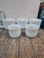 5 bloempotten, Tuin en Terras, Bloempotten, Ophalen, Rond, Aardewerk, Minder dan 40 cm