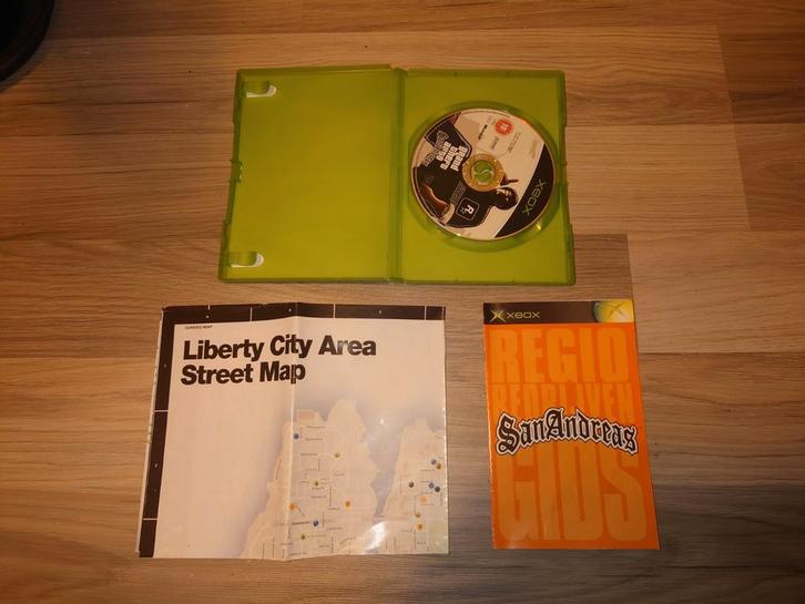 GTA San Andreas - Xbox Compleet met Kaart, Spelcomputers en Games, Games | Xbox Original, Gebruikt, Avontuur en Actie, 1 speler