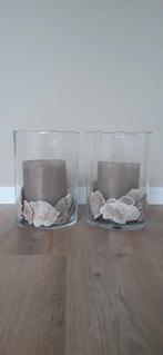 2 grote windlichten, Huis en Inrichting, Woonaccessoires | Kandelaars en Kaarsen, Ophalen, Overige materialen, 25 tot 50 cm, Zo goed als nieuw