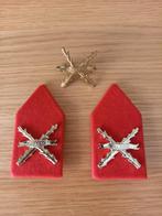 Chassé Kraagspiegels + Baretembleem Landmacht, Ophalen of Verzenden, Landmacht, Nederland, Embleem of Badge