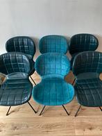 6 petrol OMG eetkamerstoelen (merk Zuiver), Ophalen, Gebruikt, Blauw, Vijf, Zes of meer stoelen