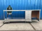 RVS buitenkeuken BBQ werktafel 2m80/70 + rvs ladeblok, Ophalen, Zo goed als nieuw