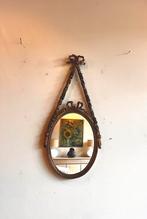 Antieke dubbele strik spiegel vintage, Antiek en Kunst, Antiek | Spiegels, Ophalen, Rechthoekig, Minder dan 50 cm