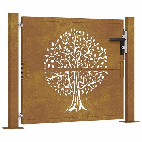 Stalen tuinpoort hekje poort draaihek cortenstaal GRTS BZRGD, Tuin en Terras, Tuinpoorten, Nieuw, Draaipoort, IJzer, 100 tot 150 cm
