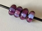Trollbeads retired paarse strepen, 4x, als nieuw., Sieraden, Tassen en Uiterlijk, Bedels, Ophalen of Verzenden, Zo goed als nieuw