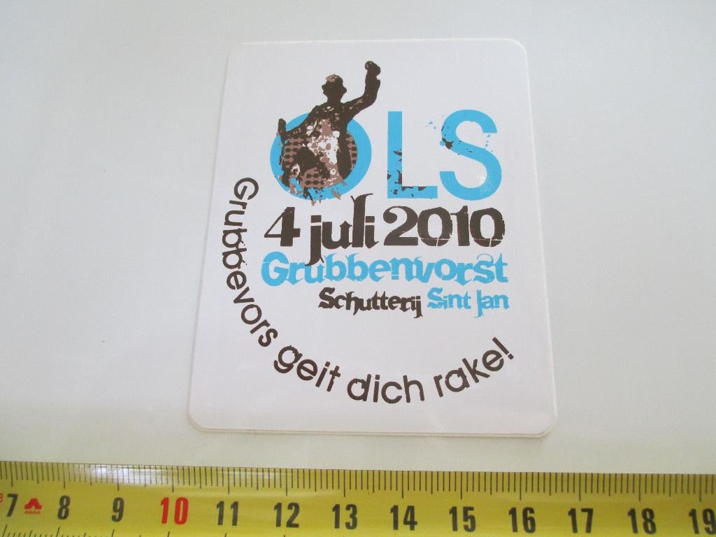sticker Grubbenvorst OLS 2010 Schutterij Sint Jan  *, Ophalen, Zo goed als nieuw