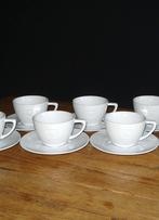 NIEUW - 6x Nespresso kop en schotels - wit, Nieuw, Ophalen of Verzenden, Overige stijlen, Kop(pen) en/of Schotel(s)