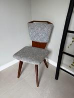 4 eetkamerstoelen (Vintage/Scandinavisch/Jaren60), Huis en Inrichting, Stoelen, Ophalen, Hout, Gebruikt, Blauw