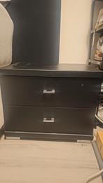 2 zwarte nachtkastjes, Huis en Inrichting, Slaapkamer | Nachtkastjes, Gebruikt, Minder dan 45 cm, Ophalen of Verzenden, Minder dan 55 cm