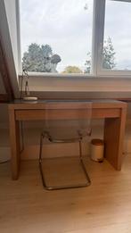 Malm toilettafel / kaptafel met smoke glasplaat, Ophalen, Gebruikt, 100 tot 150 cm, 25 tot 50 cm