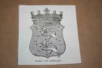 Antieke gravure - Wapen van Friesland - 1841 !!, Ophalen of Verzenden