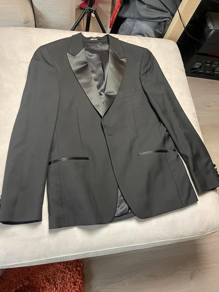 Heren smoking - maat 54, Kleding | Heren, Kostuums en Colberts, Zo goed als nieuw, Maat 52/54 (L), Zwart, Ophalen of Verzenden