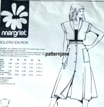 Margriet kant en klaar bestel-patroon van bolero en rok  beschikbaar voor biedingen