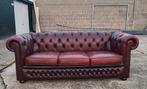 3 zits Chesterfield bank in de kleur oxblood red, Ophalen, Gebruikt, Chesterfield, Vintage, oxblood, mancave, Driepersoons