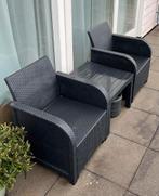 Balkonset - 2 stoelen + tafel, Kunststof, Gebruikt, Stoel, Tuinset