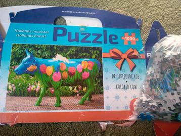 Puzzel 1000 stukjes met puzzelrol/mat beschikbaar voor biedingen