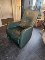 Groene Lederen Relaxstoel (gratis ophalen), Huis en Inrichting, Fauteuils, Ophalen, Gebruikt, 75 tot 100 cm, Modern