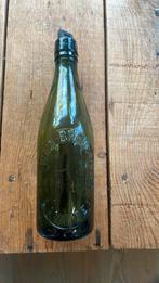 Glazen fles met schroefdop. Groen., Ophalen of Verzenden