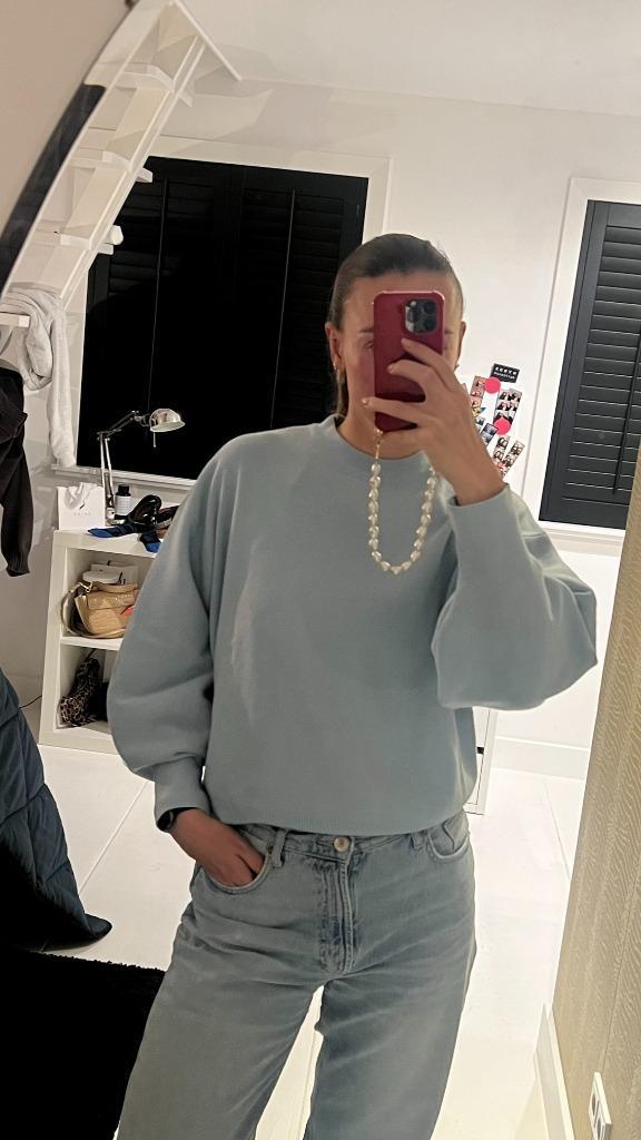 Gebreide trui van Loavies in babyblauw, Kleding | Dames, Truien en Vesten, Zo goed als nieuw, Maat 38/40 (M), Blauw, Verzenden