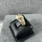 Gouden Ring | 14k* | 3,65g | 2 rijen briljant | 15 | 377938, Sieraden, Tassen en Uiterlijk, Gebruikt, Ophalen of Verzenden, 17 tot 18